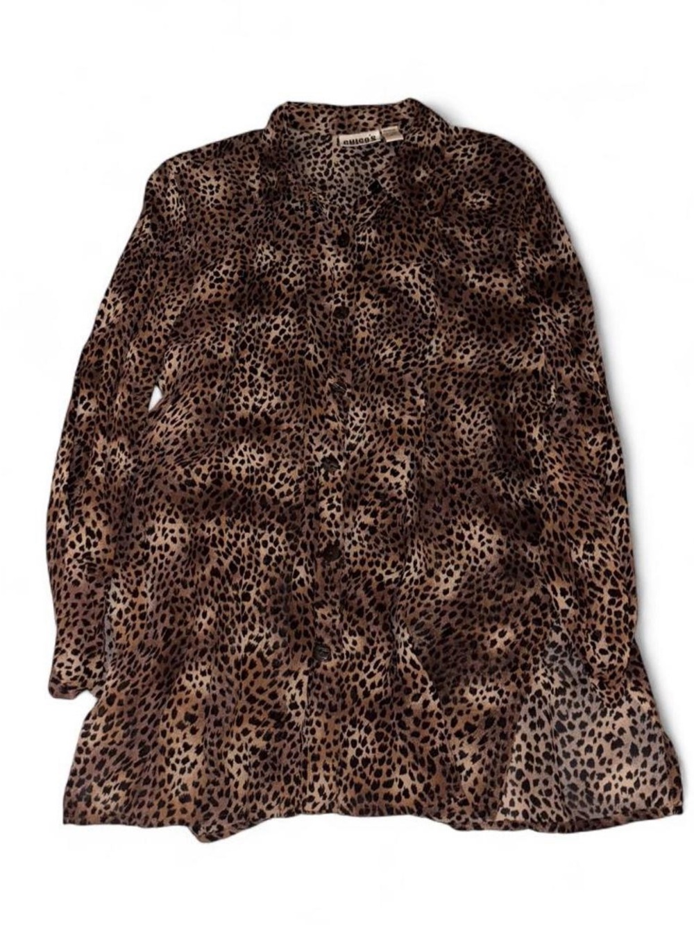 Chico's Vintage Leopard Print Button Up Blouse
